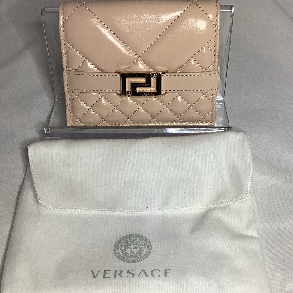 Versace Quilted Wallet with Gold Clasp